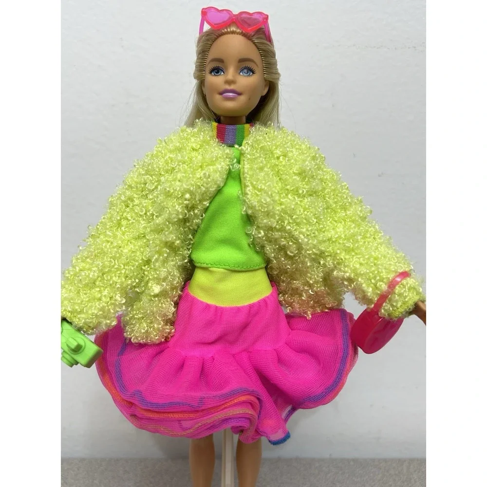 Barbie Outfit, Lime Green Jacket With Colorful Tutu Skirt, Top And More, NO DOLL